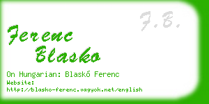 ferenc blasko business card